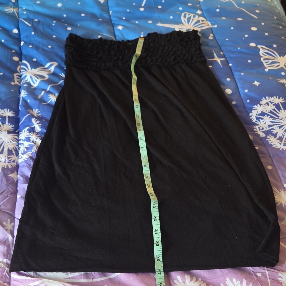 Xhilaration Black Strapless Smocked Dress Knit Cover-up Women Size M